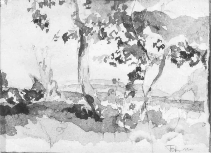 Edoardo Tofano-38-Paesaggio - Museo Civico, Castello